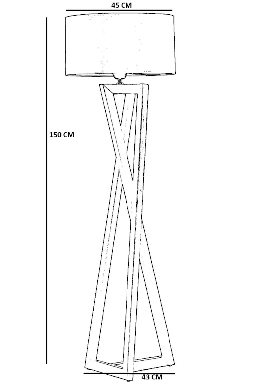 ASIR Stojacia lampa MACKA orechová sivá – Obrázok 3