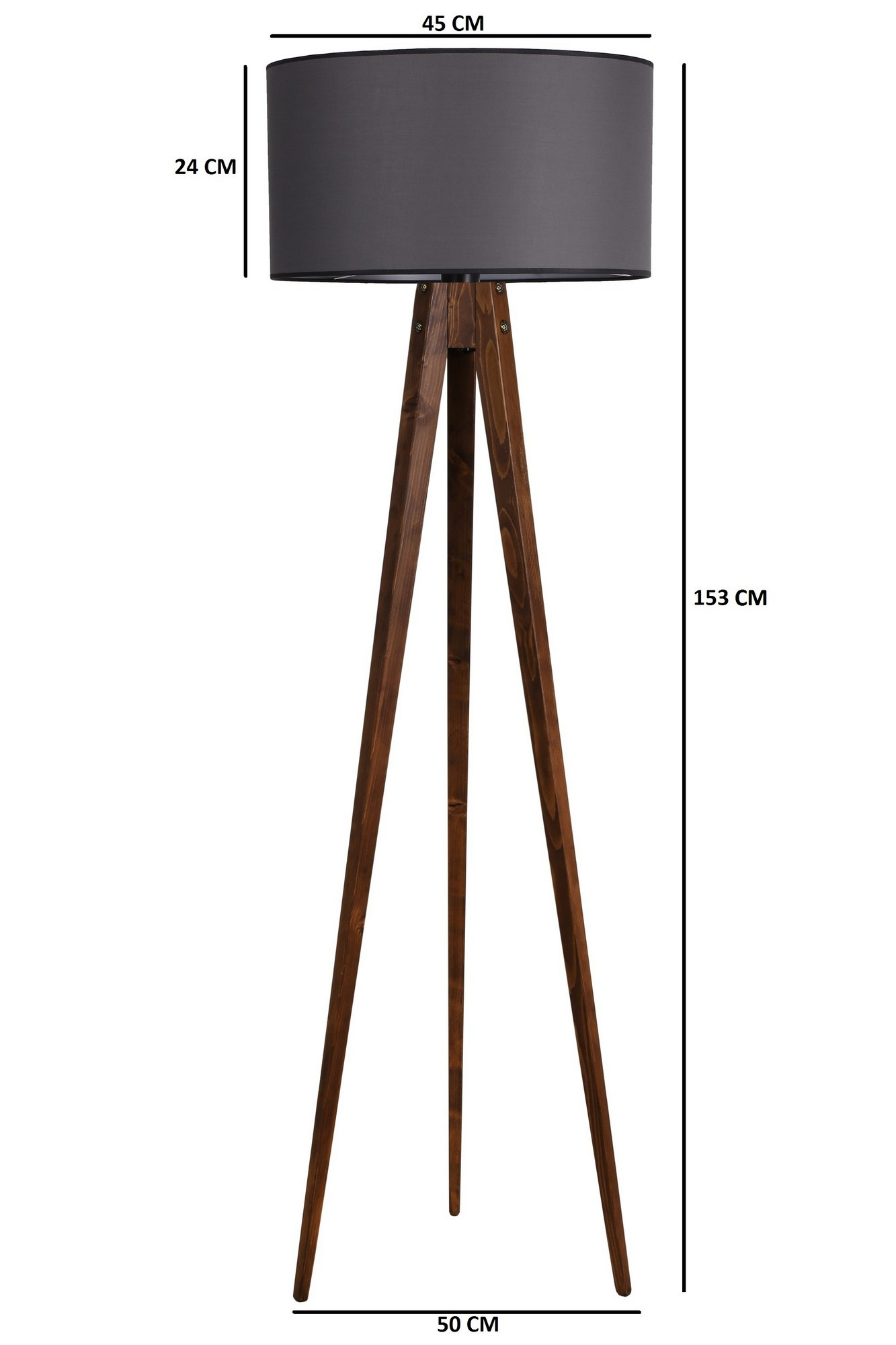 ASIR Stojacia lampa LAMBADER orech sivá – Obrázok 3
