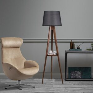 ASIR Stojacia lampa LAMBADER čierny orech