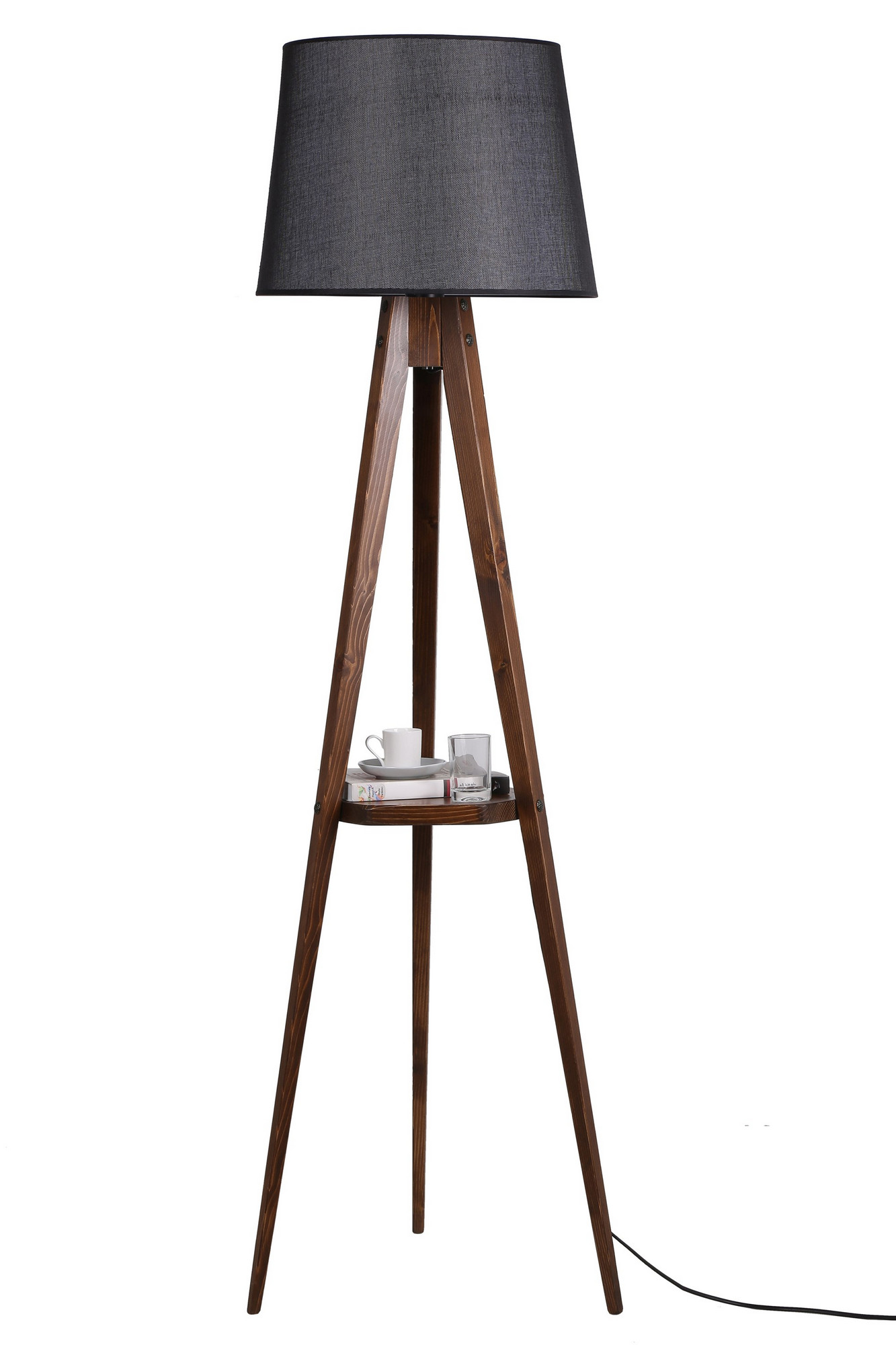 ASIR Stojacia lampa LAMBADER čierny orech – Obrázok 3