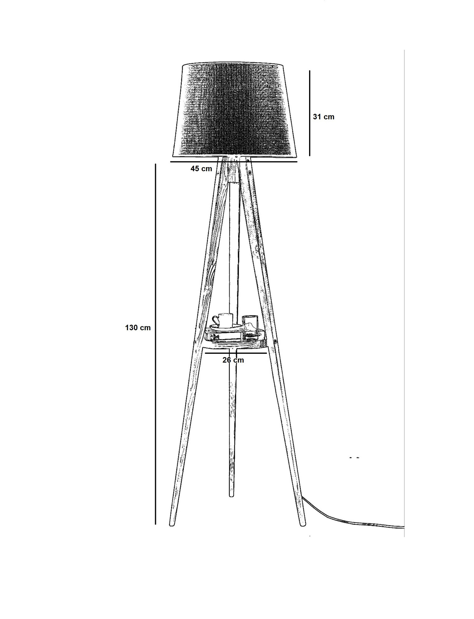 ASIR Stojacia lampa LAMBADER čierny orech – Obrázok 4