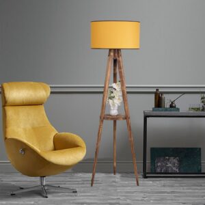 ASIR Stojacia lampa LAMBADER hnedá horčicová