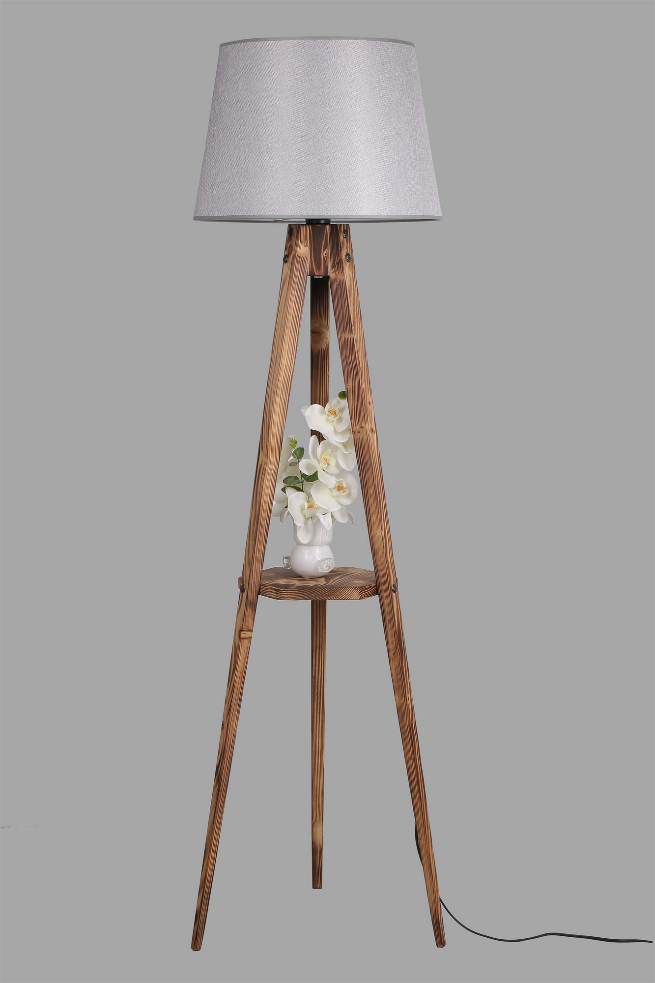 ASIR Stojacia lampa LAMBADER hnedá sivá – Obrázok 2