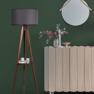 ASIR Stojacia lampa KOYU GRI orech sivá
