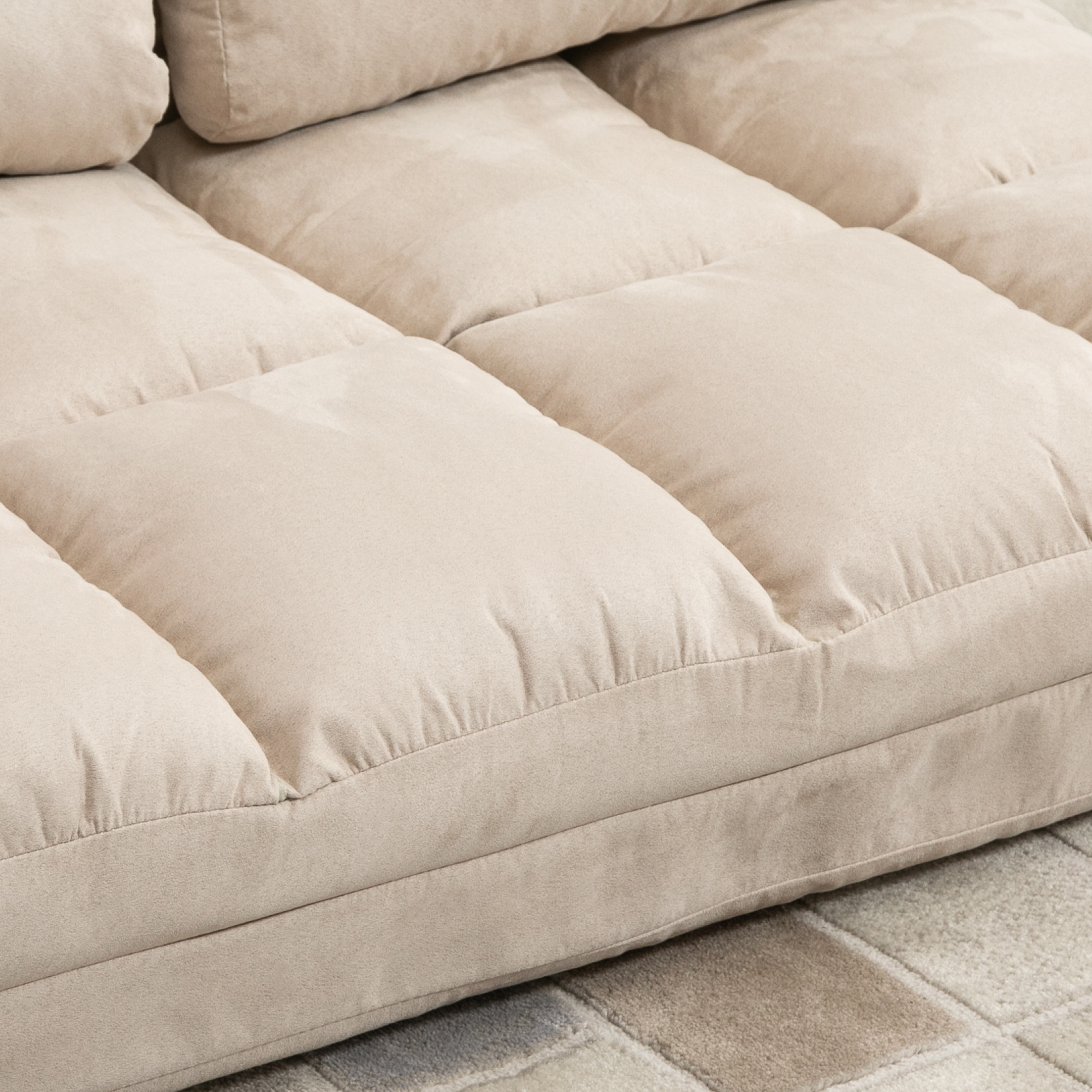 HOMCOM Polohovateľné kreslo s 3 polohami 102x73x60cm béžová – Obrázok 3