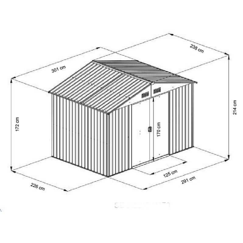Avenberg Záhradný domček na náradie 3 x 2,4 mSD-X0810-H170, antracit, 3 x 2,4 cm – Obrázok 2