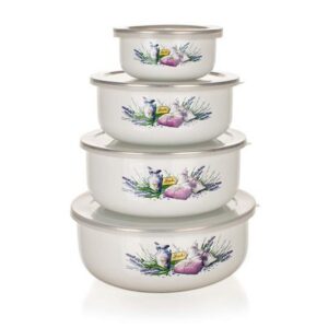 Banquet 8-dílná sada smaltovaných misek Lavender 10×4,7cm 14×6,1cm 16×6,8cm 18×7,5cm