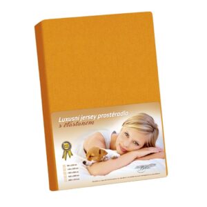 Bellatex Jersey prestieradlo s elastanom oranžová, 140 x 200 cm