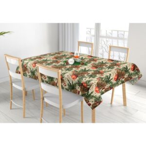 Bellatex Obrus ​​Šišky a jablká vianočné, 100 x 100 cm, 100 x 100 cm