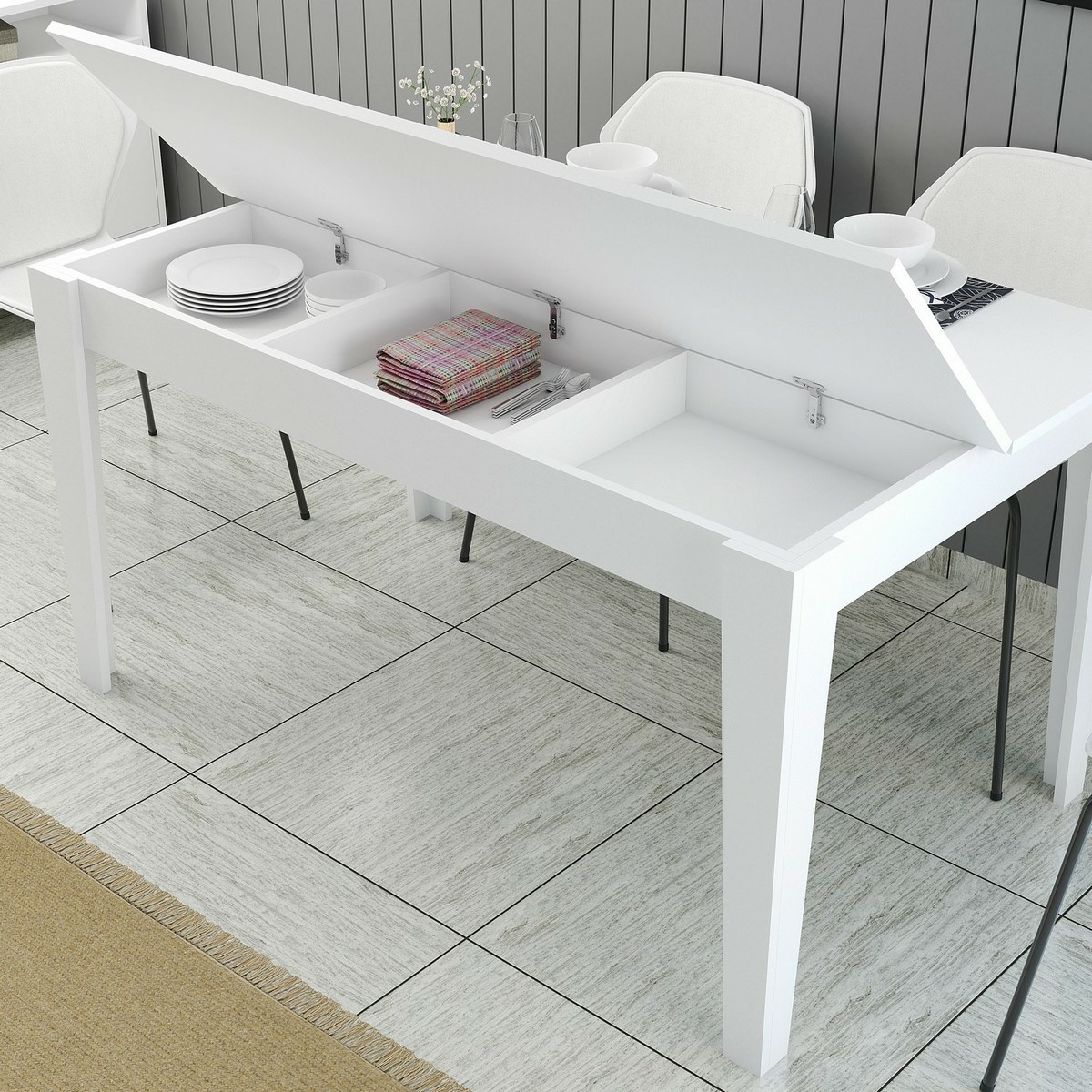 Jedálenský stôl Milan White – Obrázok 4