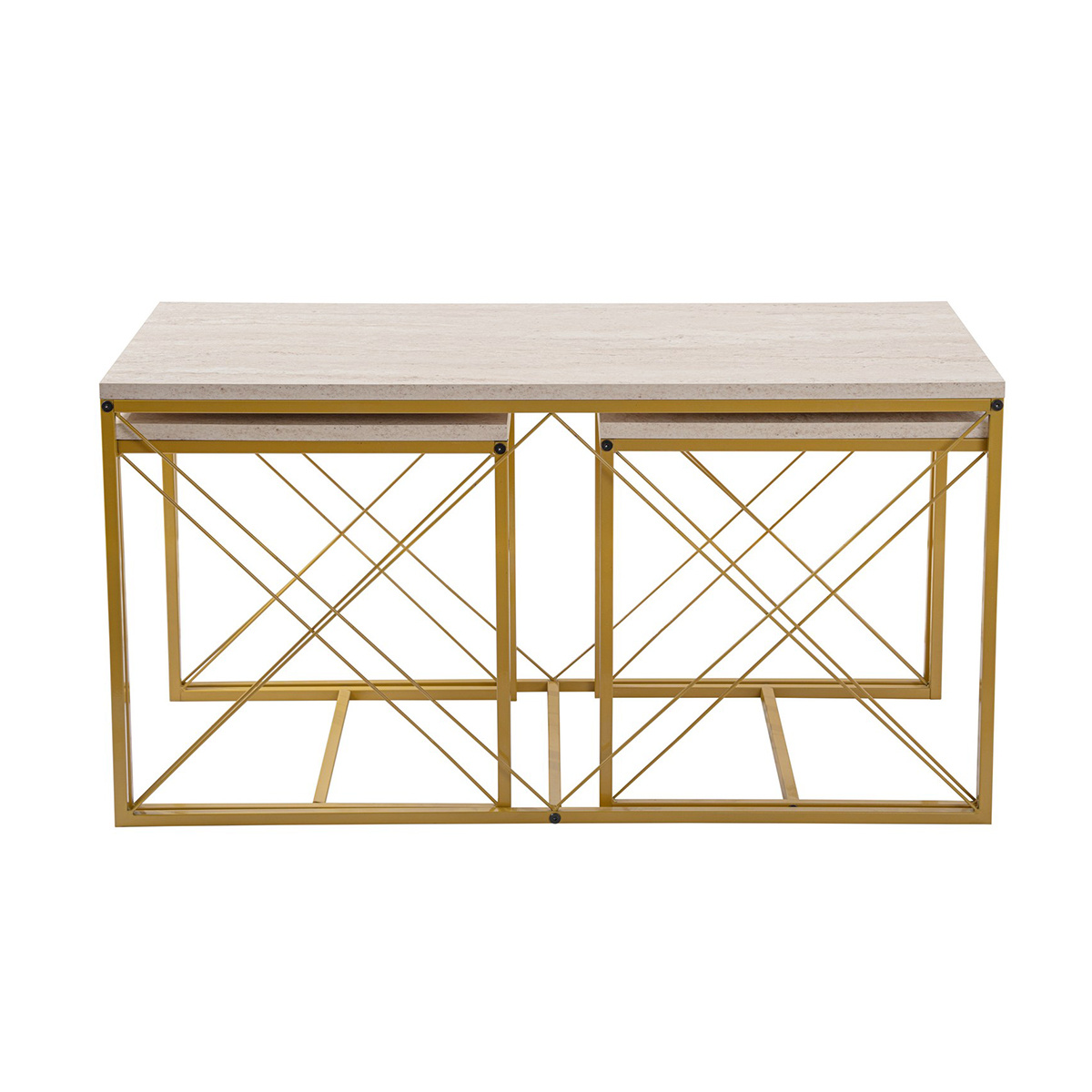 Konferenčný stolík Defne Gold Travertine – Obrázok 4