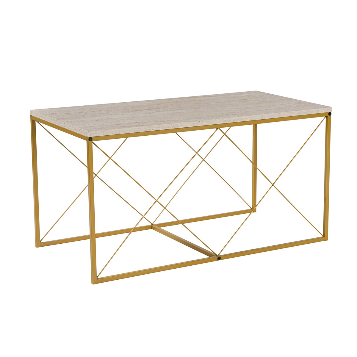Konferenčný stolík Defne Gold Travertine – Obrázok 6
