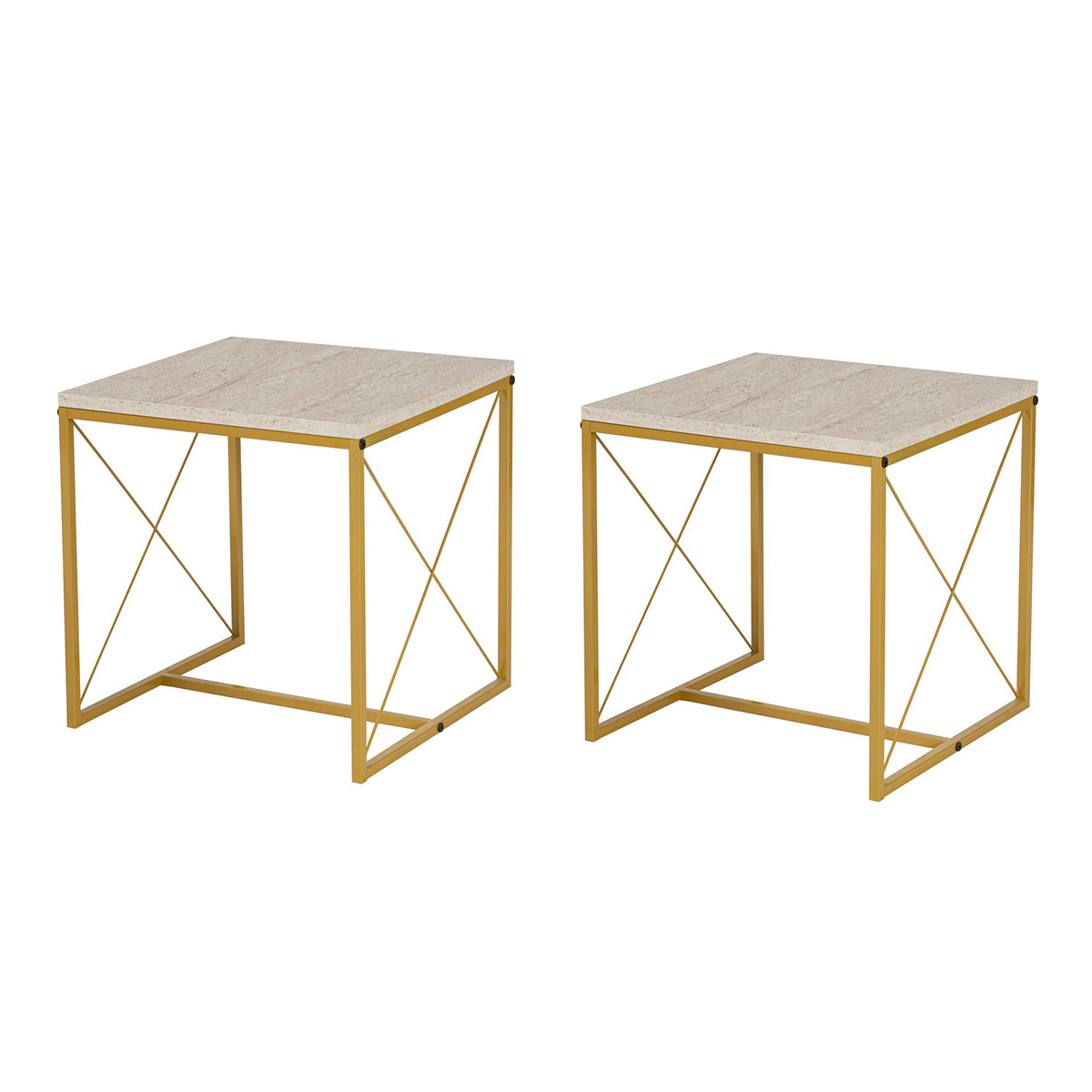 Konferenčný stolík Defne Gold Travertine – Obrázok 8