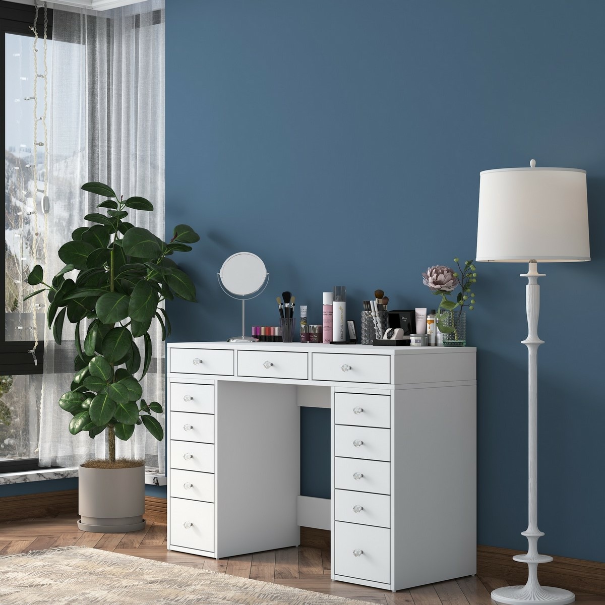 Kozmetický stolík Grace White – Obrázok 2