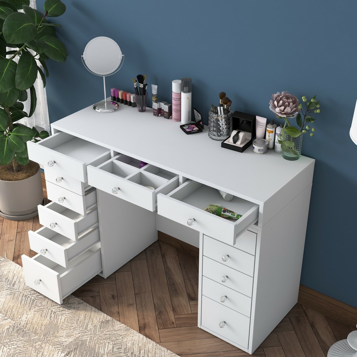 Kozmetický stolík Grace White – Obrázok 4