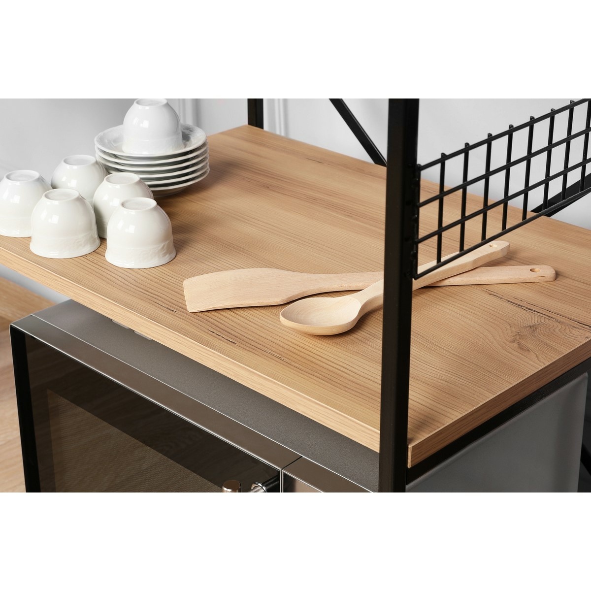 Kuchynská polica Anemon Atlantic Pine and Black – Obrázok 4