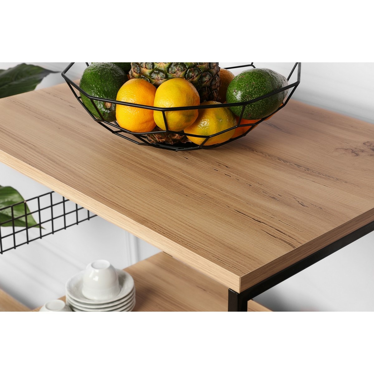 Kuchynská polica Anemon Atlantic Pine and Black – Obrázok 5