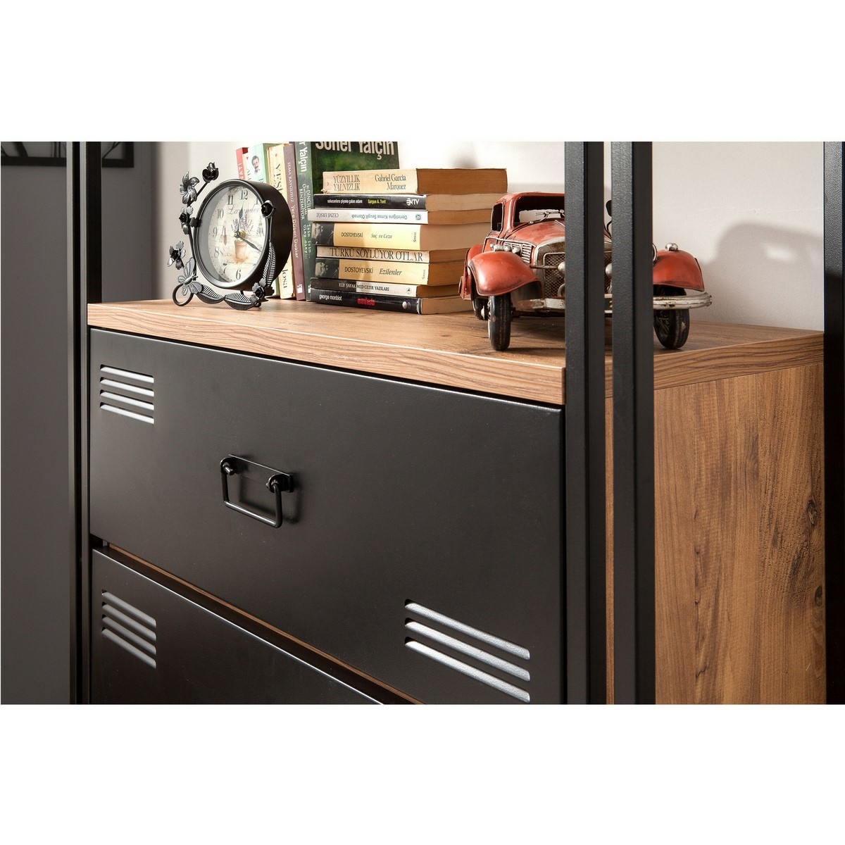 Regál Cosmo Cortex Black and Atlantic Pine – Obrázok 4
