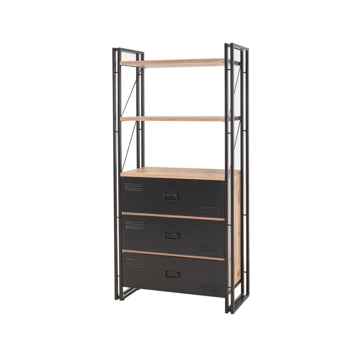 Regál Cosmo Cortex Black and Atlantic Pine