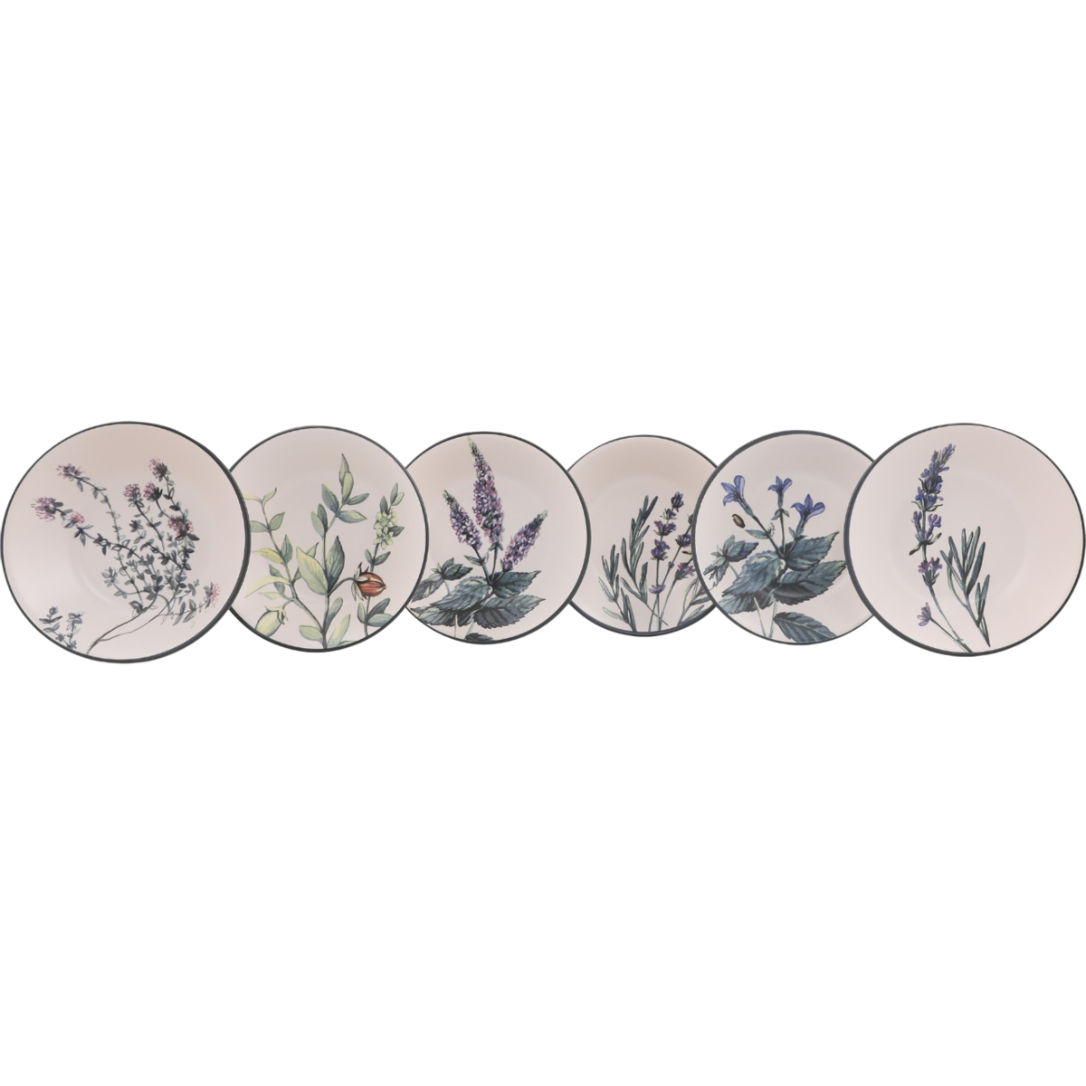 Súprava 6 kameninových hlbokých tanierov Herbal 18 cm – Obrázok 2