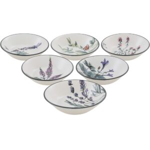 Súprava 6 kameninových hlbokých tanierov Herbal 18 cm