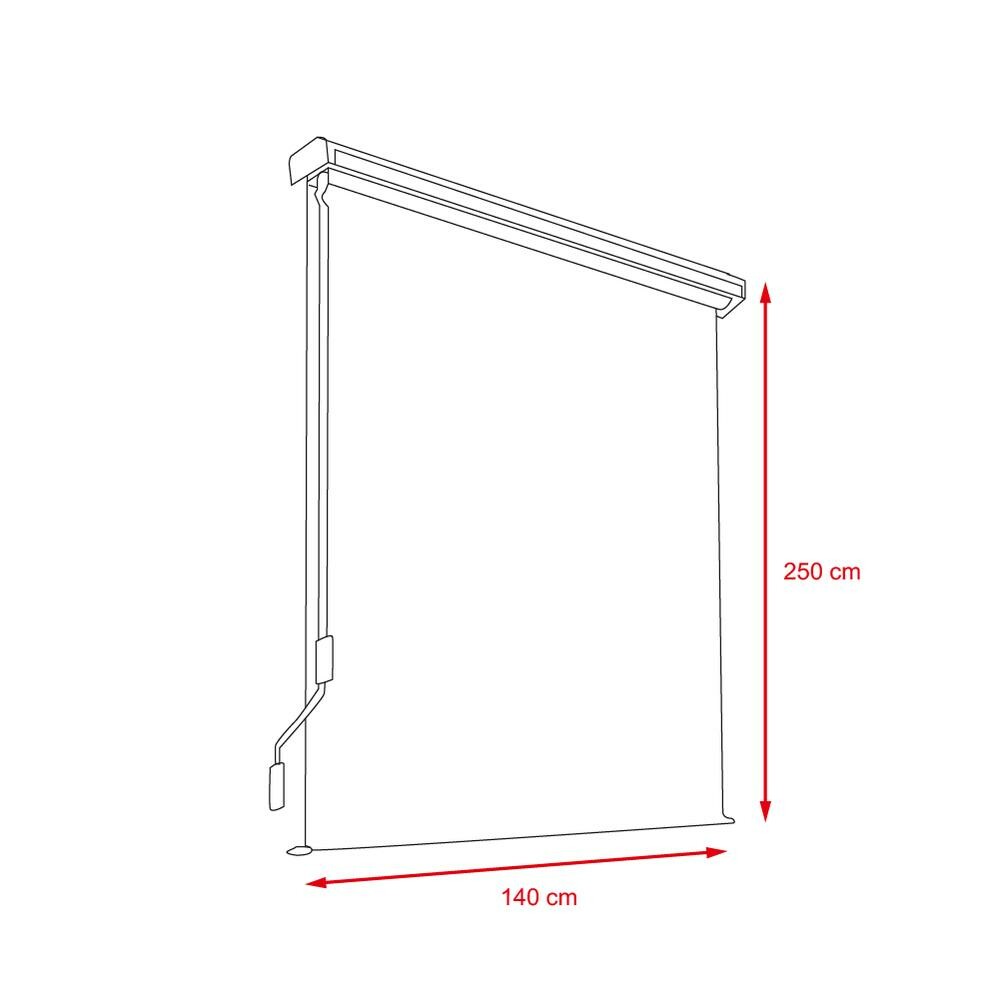 Vertikálna markíza Tacoma 140 cm, sivá, 140 cm – Obrázok 5