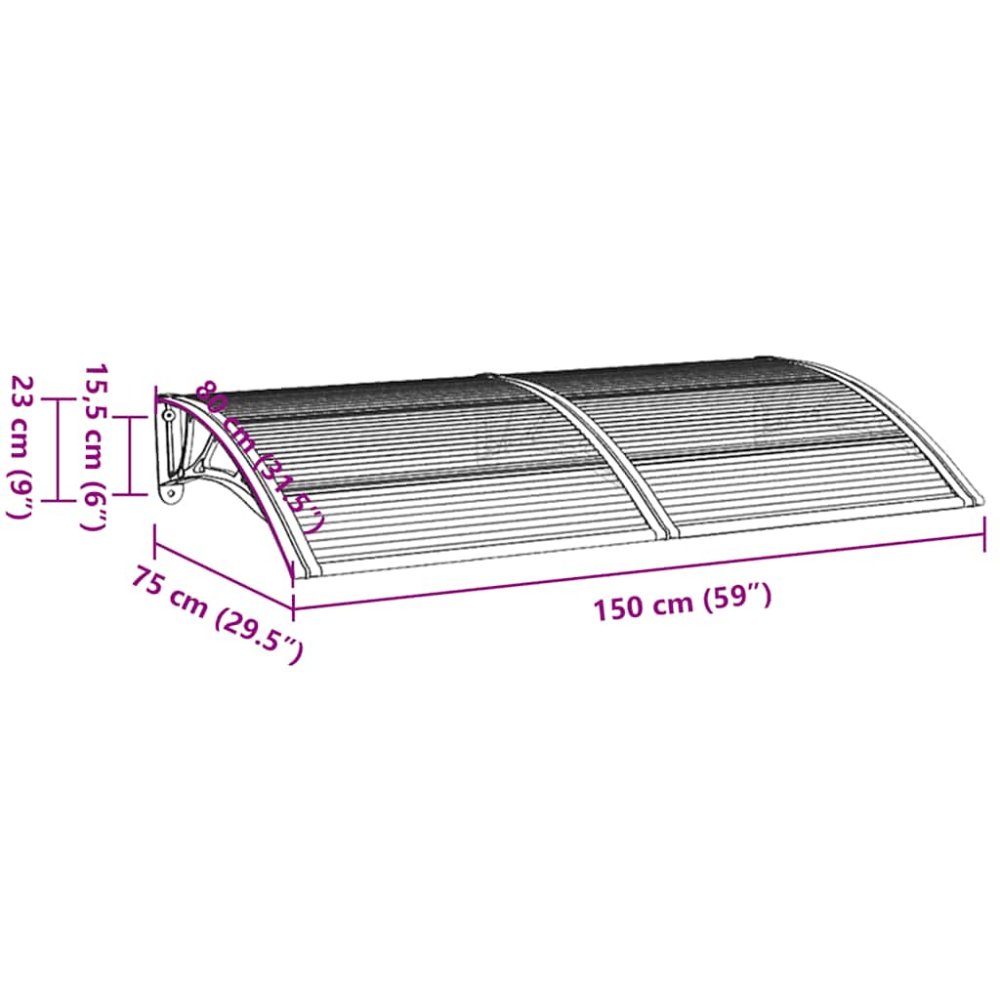 Vchodová strieška 150 x 75 cm Dekorhome – Obrázok 6