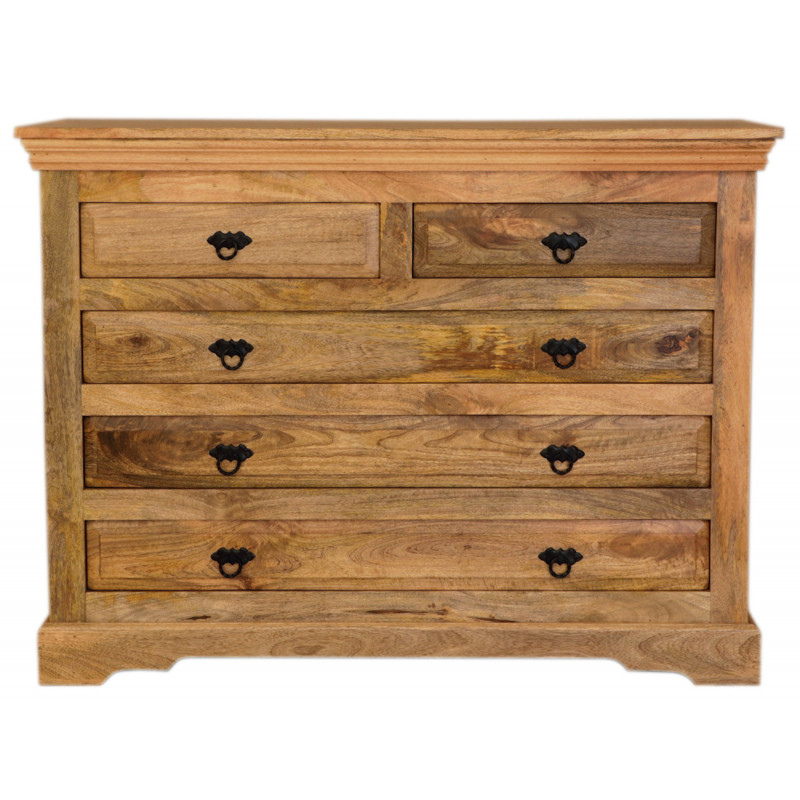 Komoda Guru 120x90x45 indický masív mango – Obrázok 6