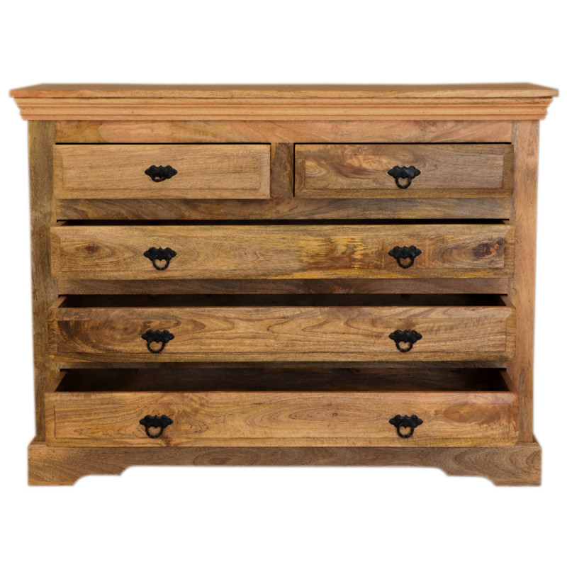 Komoda Guru 120x90x45 indický masív mango – Obrázok 7