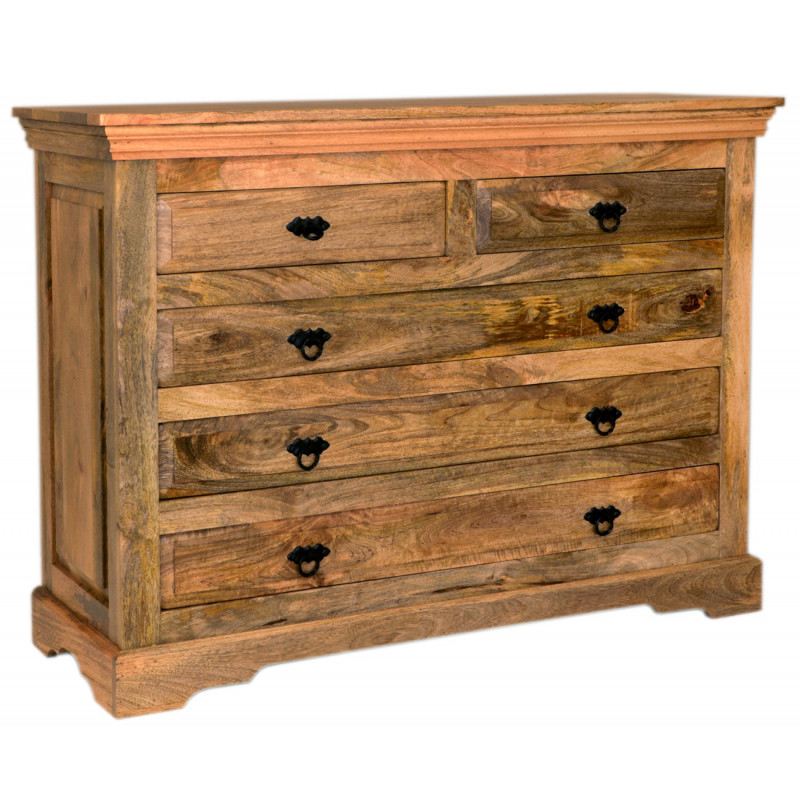 Komoda Guru 120x90x45 indický masív mango – Obrázok 9