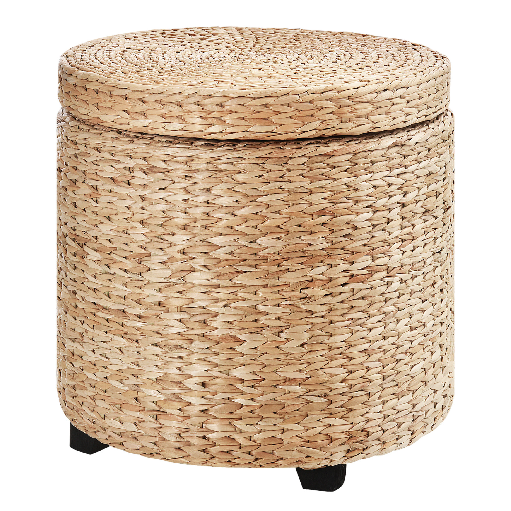 HOMCOM Stolička s úložným priestorom slama ratan 43x43cm