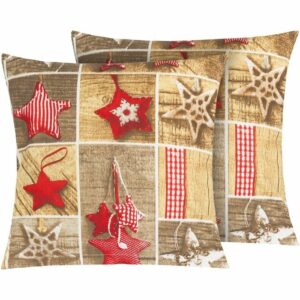 Bellatex Vianočné obliečky na vankúše Patchwork,40 × 40 cm, 2 ks