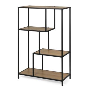 Kovový regál LOFTY GRID Low Oak, 114 x 77 cm
