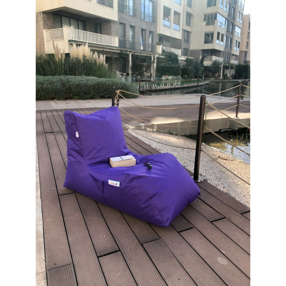 Sedací vak Daybed, fialový – Obrázok 2