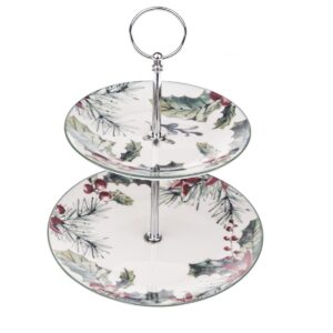 Vianočný porcelánový etažér Needles
