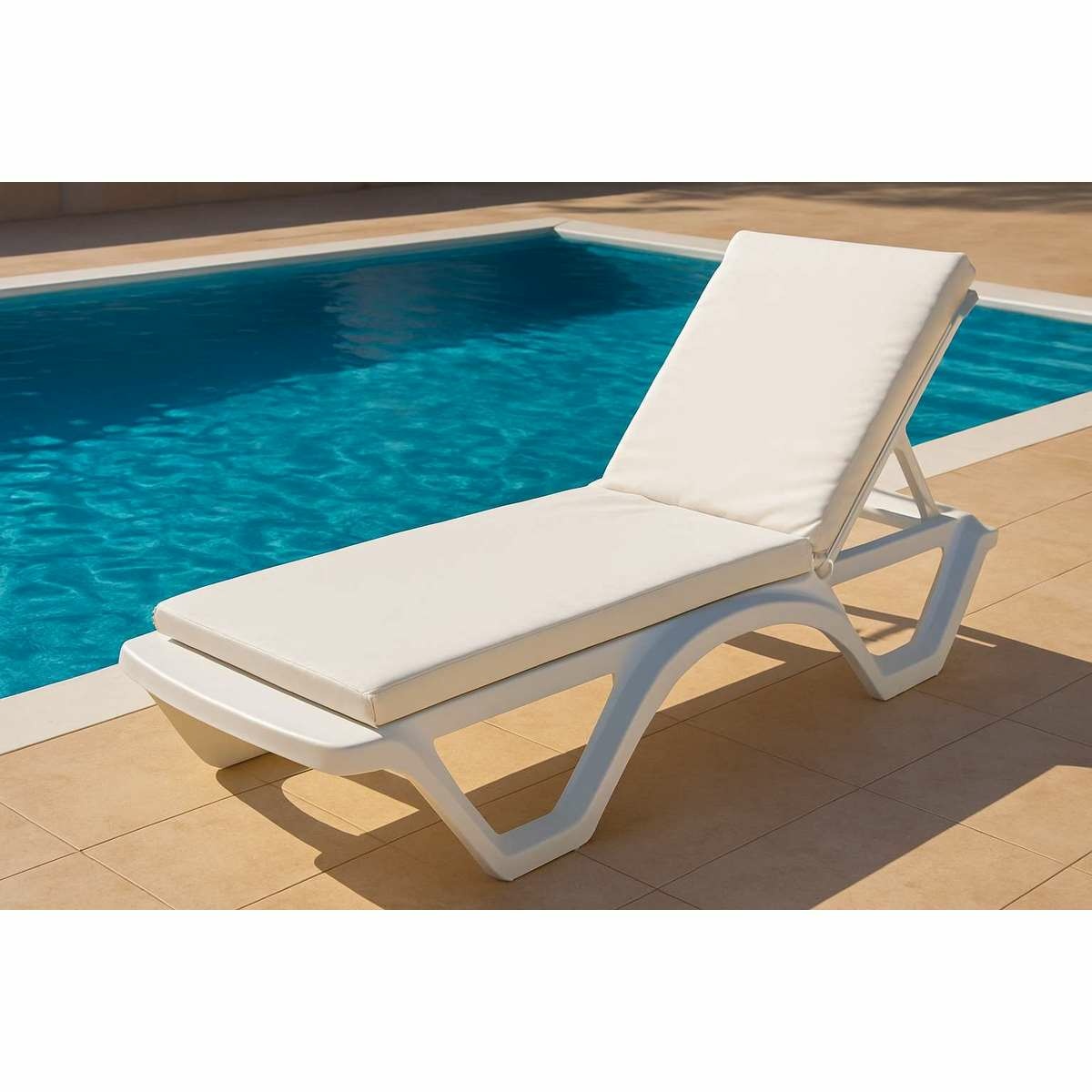 Záhradné ležadlo Sunny, biele – Obrázok 2