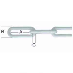 Biela reťaz 6 mm z pvc