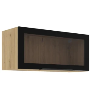 Kuchynská skrinka – vitrína čierna/artisan 80GUS-36 1F