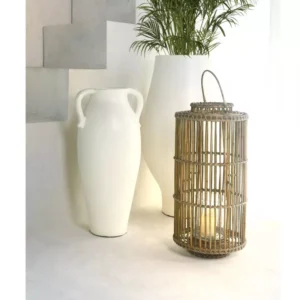 Lampáš Koko Round/Large Rattan/Glass