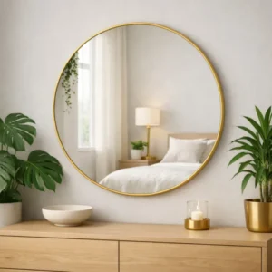 Okrúhle dekoratívne zrkadlo FI80 GOLD