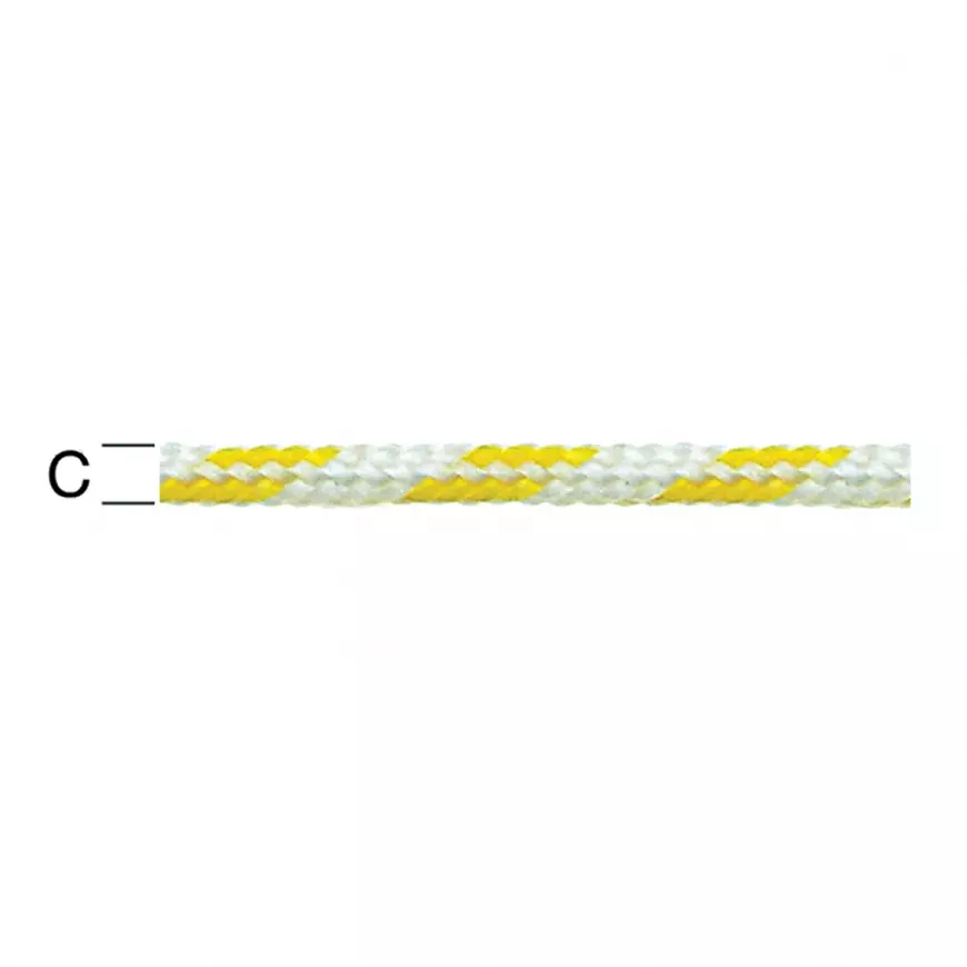 Polypropylén Lano s Vnútorným Jadrom Biela/Žltá – Priemer 3 mm - Tovar na Mieru