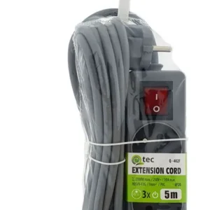 Predlžovací kábel s vypínačom Q-402F 3x s/bez 5m sivý