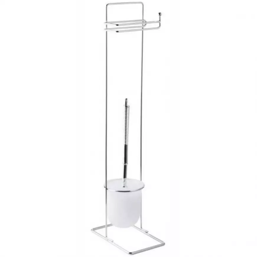 Stojan na WC kefu a  toaletný papier Square 07559 Basic Bisk