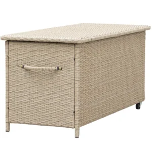 Záhradný box Tejn z technorattanu 55x64x136 prírodná farba