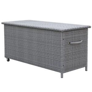Záhradný box Tejn z technorattanu 55x64x136 sivý
